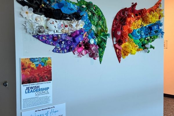 Wings of hope hanging in Margate JCC